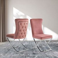 Chaise de salle à manger en tissu de meubles modernes nordiques du milieu du siècle avec cadre en acier inoxydable pour meubles de salle à manger