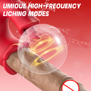 Çift Stimülasyonlu Titreşimli Gerçekçi İtici Dildo Yalayıcı Dil Yumuşak Silikon Penis G Noktası Masaj Aleti Yetişkin Seks Oyuncakları Kadınlar için - Product Image 2