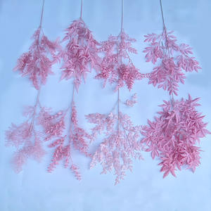 L-<span class=keywords><strong>PL</strong></span> 批发高品质塑料粉色人造花和假叶，适用于家庭聚会婚礼装饰 - Product Image 1