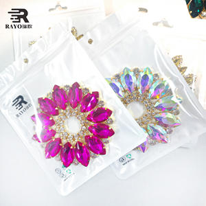 อุปกรณ์ตกแต่งคริสตัลไรน์สโตนแบบติดเสื้อผ้า ประดับศีรษะและชุดเดรส รูปดอกไม้ ประกายวิบวับ สำหรับงานกลางคืน - Product Image 6