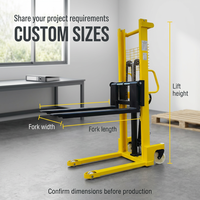 Chariot élévateur à fourche autoportant portable de 1,5 tonne, transpalette hydraulique pour la manutention des matériaux en entrepôt