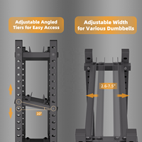 PINJIAN Support de rangement multi-niveaux triangulaire pour haltères et kettlebells