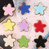 Vente en gros 6cm Plusieurs couleurs Sequin Chenille Étoile Fer sur patchs