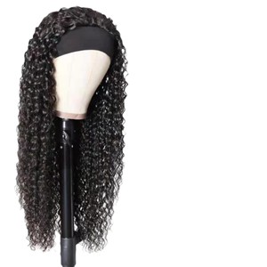 Perruque <span class=keywords><strong>bandeau</strong></span> bouclée afro synthétique ajustable pour femmes noires - Product Image 1