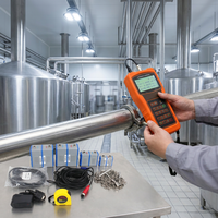 Real-Time Data Display High Precision Handheld Aluminum Ultrasonic Flowmeter Liquid Water Accurate Measurement Clamp-On