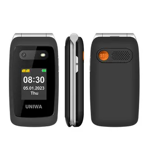 UNIWA V202TSOSボタンキーパッド携帯電話4G高齢者向けフィーチャーフォン