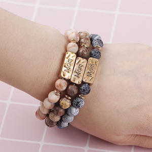 Bracelet perlé en pierre naturelle de haute qualité élastique gravé meilleurs accessoires à la mode Bracelets - Product Image 2