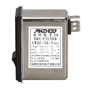 Filtro EMI Anzhou 3A con interruptor CW2C-3A-T, filtro de toma IEC con interruptor de encendido - Product Image 3