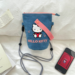 Sac à bandoulière en jean motif dessin animé mignon, style Melodyed, à fermeture ouverte, portable, personnalisable avec logo pour enfants, vente en gros - Product Image 1