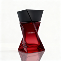Flacon de parfum en verre ambré personnalisé par le fabricant, flacon de parfum vide de 75 ml, flacon de parfum irrégulier avec bouchon en plastique