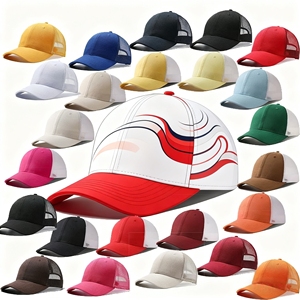 Chất Lượng Cao Mùa Hè Ngoài Trời Kinh Doanh Du Lịch Mặt Trời Hat Tùy Chỉnh Đồng Bằng Lưới Trucker Cap Cong vành 6-Bảng Điều Chỉnh Unisex Phổ Thông Vải - Product Image 1