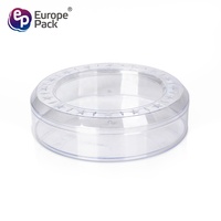 Boîte d'emballage pour biscuits et bonbons en plastique rigide, boîte ronde en plastique transparent pour craquelins