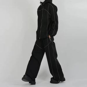 Custom Zip-up Reflective Nylon Sportswear Wind-Resistant Jogging <b>Suit</b> for Summer Zip-up Jacket and Pants - Product Image 5