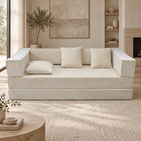 Canapé modulaire compressé QINUO moderne avec housse amovible et assise profonde pour la vente en gros aux chaînes de magasins de meubles et l'exportation en vrac