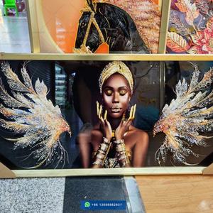 Peinture murale moderne personnalisée, art mural, peintures de statues de Bouddha indiennes, luxe, 100% peintes à la main, décoration murale artisanale pour la maison - Product Image 4