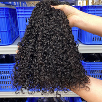 Extensiones de Cabello Brasileño Virgen de Grado 12A, Super Double Drawn, Cutícula Alineada, Estilo Funmi Pixie Curls, Color Negro Natural