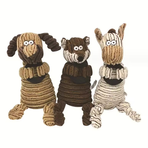Dog Donkey Fox Squeaky Plush Chew Toys Durable Molar Teeth Cotton <b>Down</b> Interactive Plush Dog Chew Toys - Product Image 1