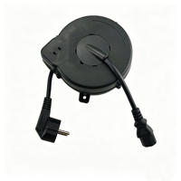 Enrollador de Cable Eléctrico Retráctil DYH-1805 de 2m con Enchufe Europeo + Conector C9 para Electrodomésticos, Computadoras y Monitores