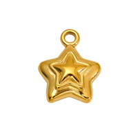 Pendentif étoile en acier inoxydable UJBOX, plaqué or 18 carats PVD, breloques pour la fabrication de bijoux, accessoires pour bracelets et colliers DIY