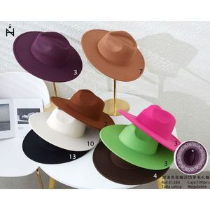 Cappello Fedora Slok a Tesa Larga 100% Acrilico Unisex Regolabile alla Moda - Product Image 1