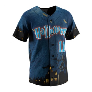 Camiseta de Béisbol/Sóftbol Personalizada al por Mayor, de Manga Corta, con Diseño de Castillo de Halloween, para Uso Diario y Competencia - Product Image 3