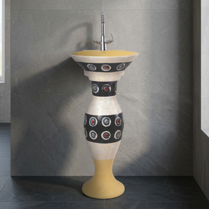 Lavabo de Pedestal Rectangular de Cerámica Tipo Twyford, Brillante y Fácil de Limpiar, para Baño - Product Image 6