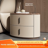 2025 moderne Simple selle en cuir Table de chevet conception de Grain de bois respectueux de l'environnement Durable chambre stockage tables de chevet
