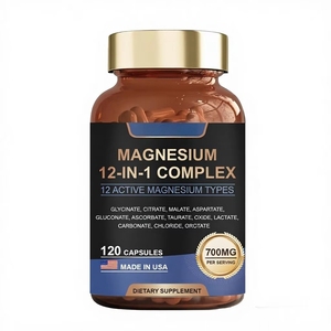 <span class=keywords><strong>Cápsulas</strong></span> <span class=keywords><strong>de</strong></span> Complejo <span class=keywords><strong>de</strong></span> Suplementos Herbales para Adultos <span class=keywords><strong>de</strong></span> Marca Privada OEM, 12 <span class=keywords><strong>en</strong></span> 1, <span class=keywords><strong>Magnesio</strong></span> Puro, Apoyo para el Sueño, Apoyo Inmunológico, 700 mg por Porción - Product Image 1