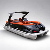 NOUVEAU Bateau ponton en aluminium soudé de 22 pieds, 12 passagers, emballage démonté, volume 40HQ CBM, spécifications, série sport, loisirs, directement de l'usine