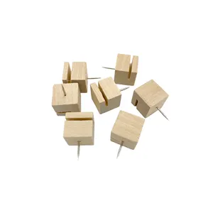 Factory Wholesale Slot Wood Push Pins Holder Thumb Tacks For Holding Photo Picture Business Card