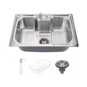 Fregadero <span class=keywords><strong>de</strong></span> <span class=keywords><strong>Acero</strong></span> <span class=keywords><strong>Inoxidable</strong></span> Moderno <span class=keywords><strong>de</strong></span> un Solo Tazón para Uso Doméstico, Modelo 60x42 SS201, Acabado Cepillado, Instalación Empotrada, <span class=keywords><strong>Venta</strong></span> Caliente en Brasil - Product Image 1