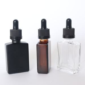 30ml フロストマットホワイトガラスボトル1オンス ブラックドロッパーボトル/30ml スクエアアンバーガラスボトル/化粧品ガラスボトル - Product Image 6