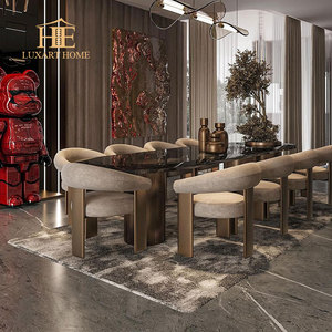 Nhà máy tùy biến chất lượng cao sang trọng lớn Bàn Ăn Hiện đại kính hàng đầu bàn ăn phù hợp với 10 ghế ăn - Product Image 1