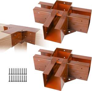 Kit de connecteurs pour pergola extérieure 4x4, supports <span class=keywords><strong>d</strong></span>'angle en métal pour pergola en bois - Product Image 1