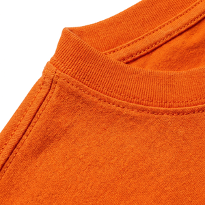 Camiseta de algodón 100% de 220 g/m² para hombre, personalizada, de gran tamaño, estilo urbano, color naranja, venta al por mayor - Product Image 3