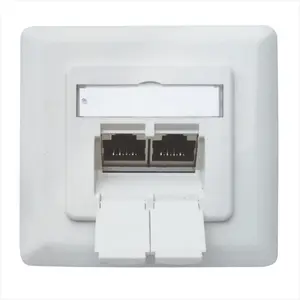 80*80mm Deutschland Typ Single Dual Port Netzwerk kabel Frontplatte Cat6 2 Port FTP Frontplatte