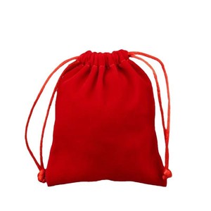 Bolsa de Terciopelo Personalizada Reutilizable Roja con Logotipo Personalizado para Regalo de Boda, Bolsa Protectora con Cordón - Product Image 3