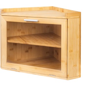 Boîte à pain en bambou à double couche, conteneur de rangement en bois pour comptoir de cuisine avec séparateurs - Product Image 5
