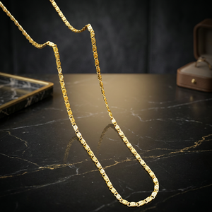 Collier chaîne byzantine plaqué or 14K 18K 24K en gros, chaînes de mode, colliers au design moderne, chaîne en laiton - Product Image 5