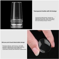 Kit de tamponnage pour manucure française en silicone transparent, tampon pour nail art effet gelée avec raclette pour ongles à la française DIY