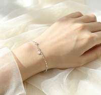 Bracelet en argent sterling S925 fait main par Beadsnice, chaîne carrée scintillante, petit modèle, cadeau