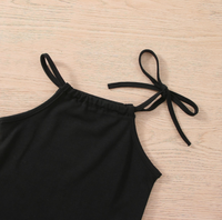 Vêtements pour enfants, vêtements pour filles de 3 ans, pantalon à cloche avec bretelles en coton noir, chemises, ensembles de 2 pièces, vêtements pour fillettes