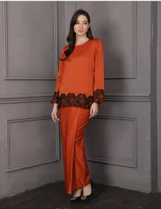 New Arrival 2024baju Kurung Moden With Lace Traditional Modern Muslim Clothing Design