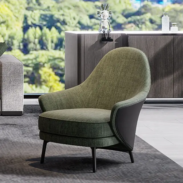 Design moderno di lusso italiano divano a 1 posto poltrona pigra lounge soggiorno ala accento sedia