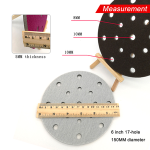Disque de ponçage en mousse rouge de 6 pouces à 17 trous avec fixation auto-agrippante, abrasif, pour ponçage humide et sec, pour le polissage du métal et du bois - Product Image 4