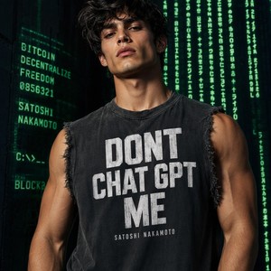 Camiseta sin mangas negra con estampado 'Dont Chat GPT <span class=keywords><strong>Me</strong></span>', estilo streetwear desgastado con borde sin rematar, Metour, venta al por mayor, personalizada - Product Image 1