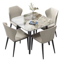 Table à manger de style français moderne avec plateau en pierre frittée, ensemble de table à manger de luxe, meubles de salle à manger fabriqués en Chine