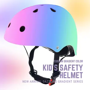 新しいグラデーションキッズヘルメット幼児キッズユースマルチスポーツ自転車スクーターインラインローラースケートローラーブレードサイクリングヘルメット