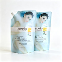 Pochette souple personnalisée avec bec verseur pour remplissage efficace, idéale pour l'emballage de gel douche et de lotion corporelle
