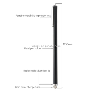 Venta al por mayor lápiz óptico de pantalla táctil de metal largo elegante pluma con punta de fibra pluma táctil para teléfono iPad lápiz óptico pedido a granel para <span class=keywords><strong>Android</strong></span> - Product Image 3